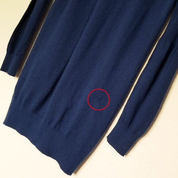 Vince 100% Cashmere V Neck Longline Cardigan S Lightweight Blue Button Pockets - Picture 16 of 16